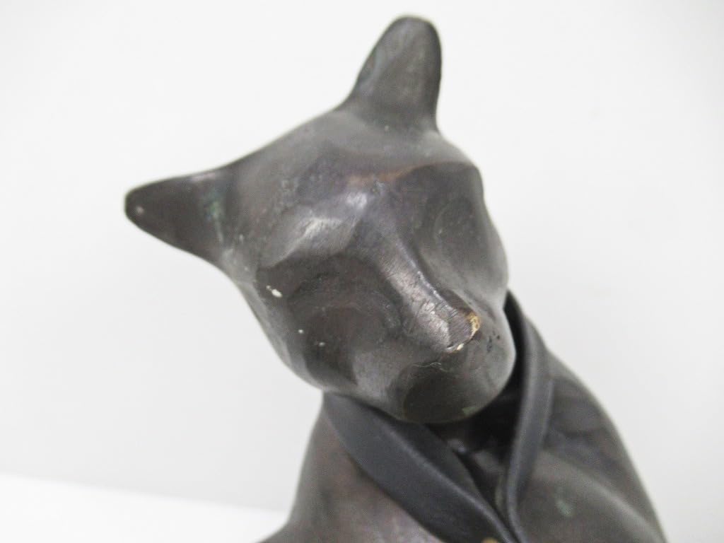 アンティーク 猫ブロンズ像 アールデコ